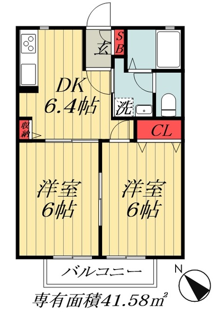 市川市宝のアパートの間取り