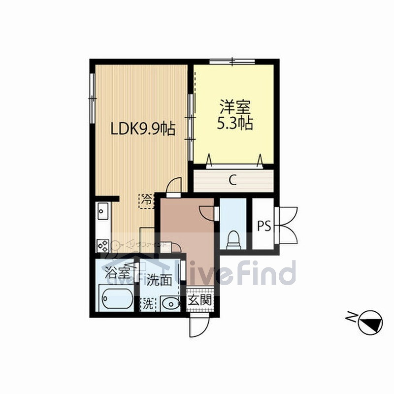 札幌市豊平区平岸五条のマンションの間取り