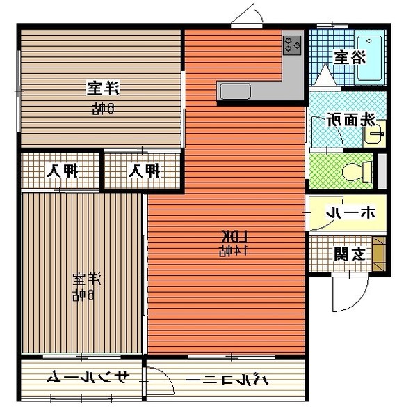 八戸市南類家のアパートの間取り