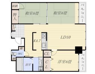 鹿児島市城山町のマンションの間取り