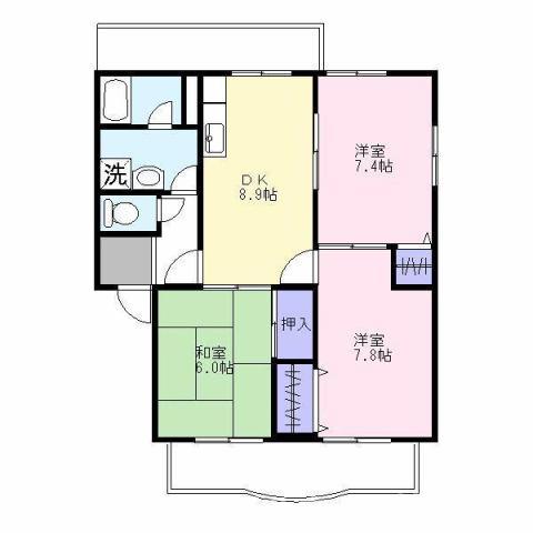 豊橋市花田町のマンションの間取り