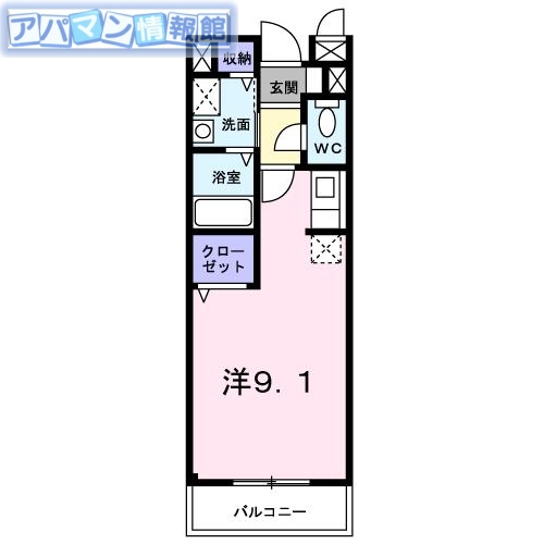 新潟市中央区白山浦のアパートの間取り