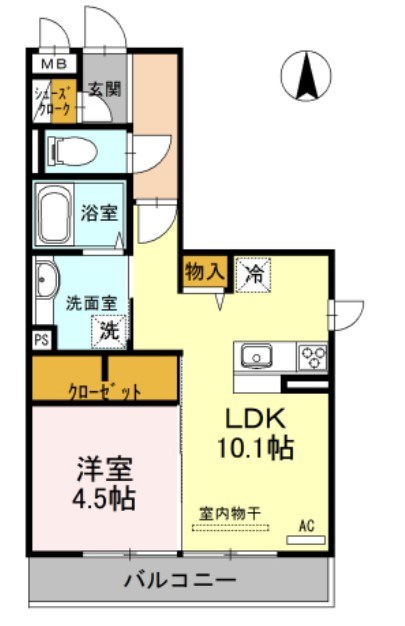 姫路市広畑区正門通のアパートの間取り