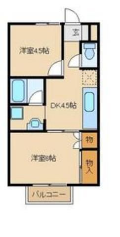 富士見市関沢のアパートの間取り