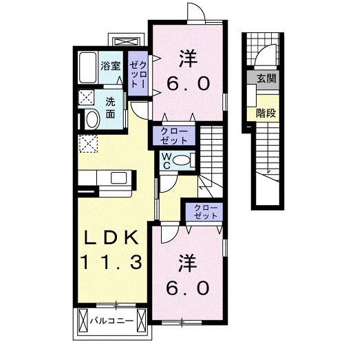 【カームＥａｓｔの間取り】