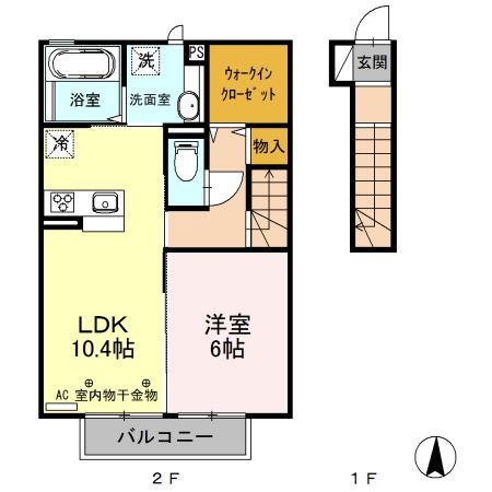 ＪＲ上越線 井野駅 徒歩21分 2階建 築10年の間取り写真