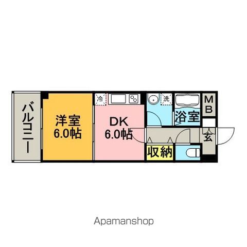 山陽新幹線 博多駅 徒歩17分 9階建 築23年の間取り写真