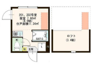 ＪＲ常磐線 北千住駅 徒歩5分 2階建 築7年の間取り写真