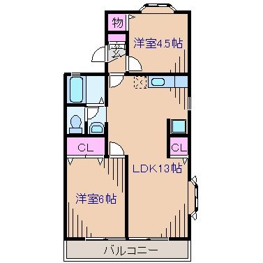 ファンバレーハイツB棟の間取り写真