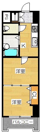 ＪＲ鹿児島本線 博多駅 徒歩5分 15階建 築24年の間取り写真