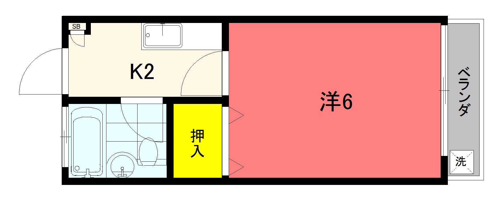 コーポラス笹貫Ｂ棟の間取り