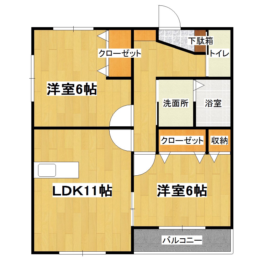 サニーヒル長山弐番館の間取り