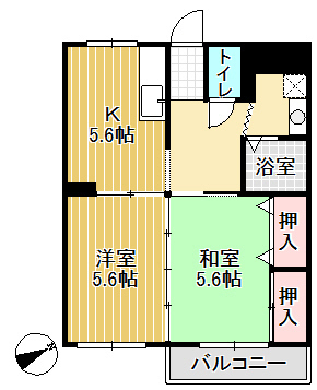 新富コーポの間取り