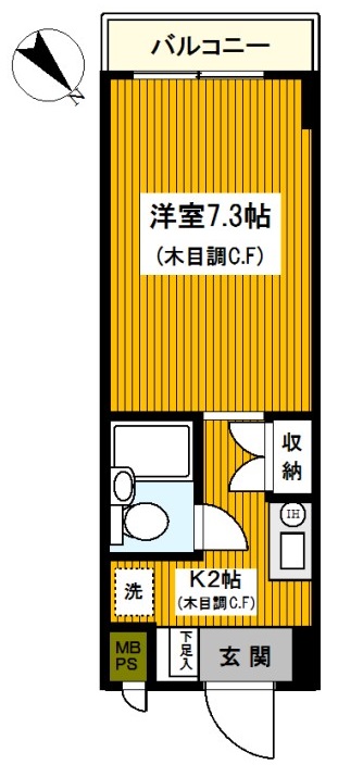 横浜市磯子区磯子のマンションの間取り