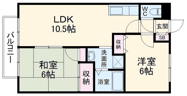 京都市西京区松尾万石町のアパートの間取り