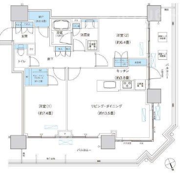 柏市若柴のマンションの間取り