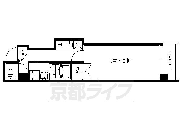 京都市東山区西海子町のマンションの間取り