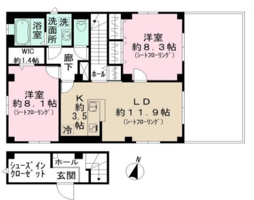 新宿区西新宿のマンションの間取り