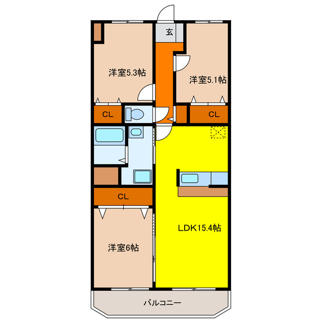 湖西市鷲津のマンションの間取り