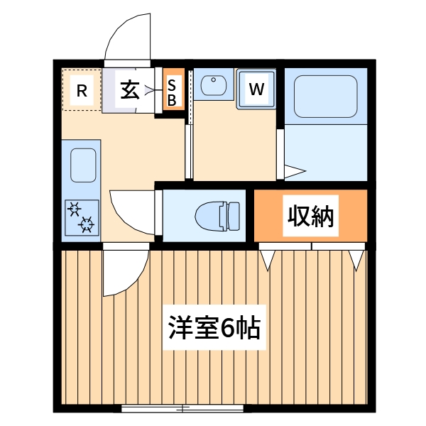 座間市南栗原のアパートの間取り