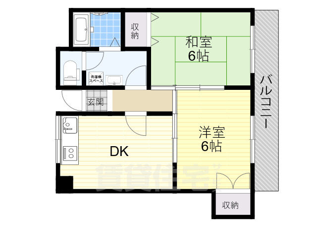 茨木市舟木町のマンションの間取り