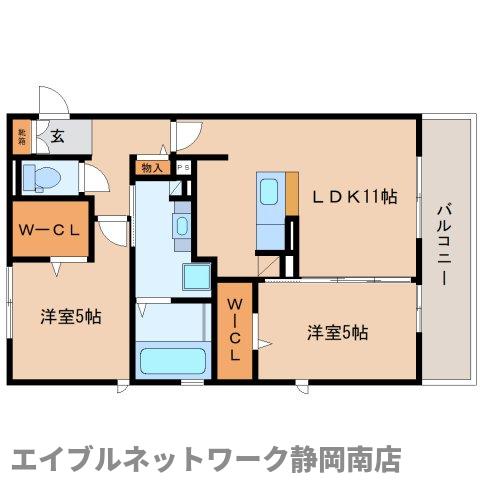 藤枝市高洲のアパートの間取り