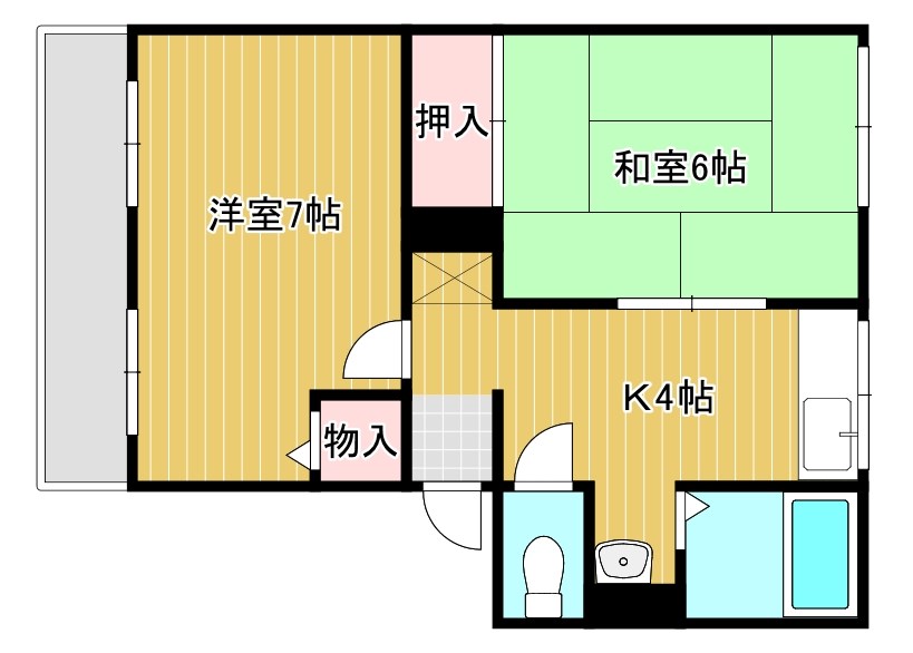 菩提樹ハイツCの間取り