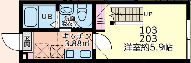 福生市志茂のアパートの間取り