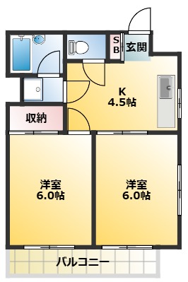 目黒区下目黒のマンションの間取り