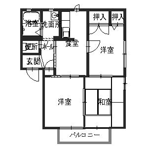 コリーヌ南　Aの間取り