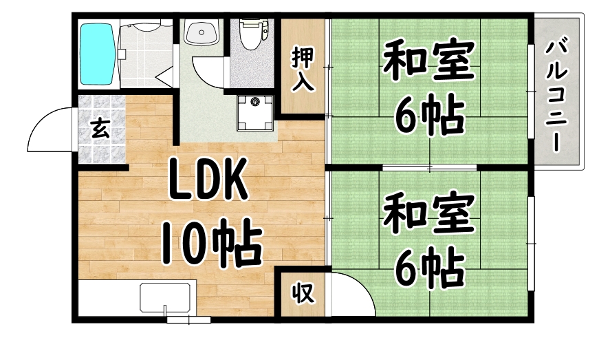 大阪市平野区背戸口のマンションの間取り