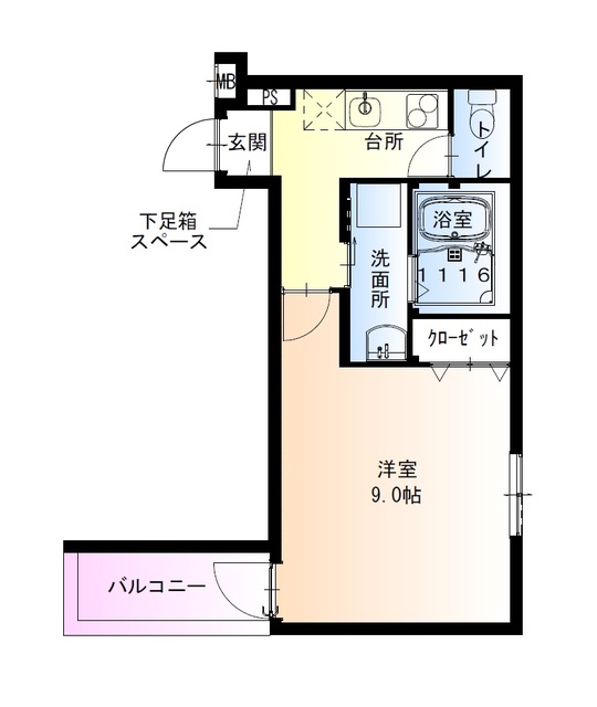 【吹田市内本町のアパートの間取り】