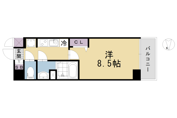 京都市伏見区深草西浦町５丁目のマンションの間取り