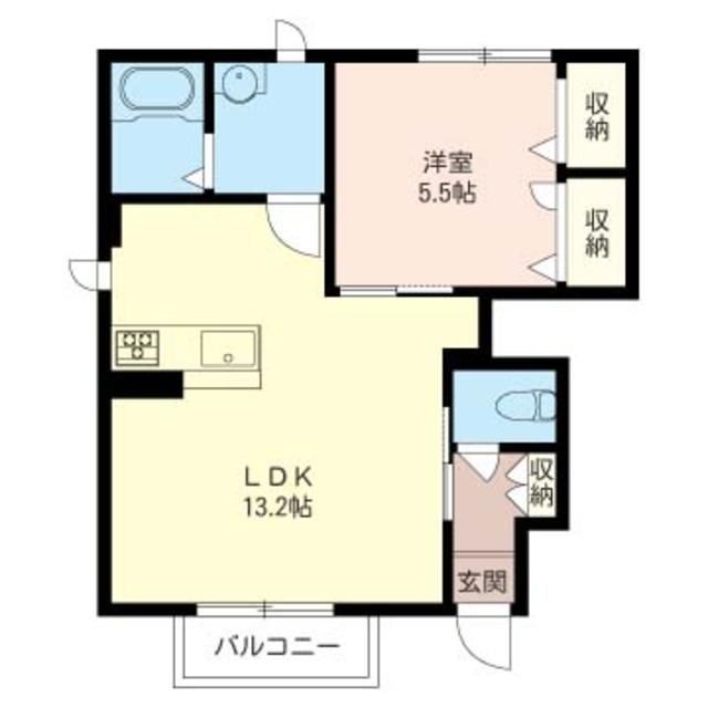 深谷市深谷町のアパートの間取り