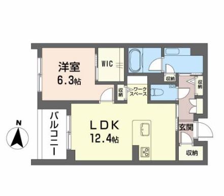 松本市筑摩のマンションの間取り