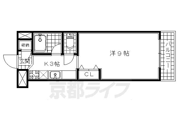 【宇治市木幡のマンションの間取り】