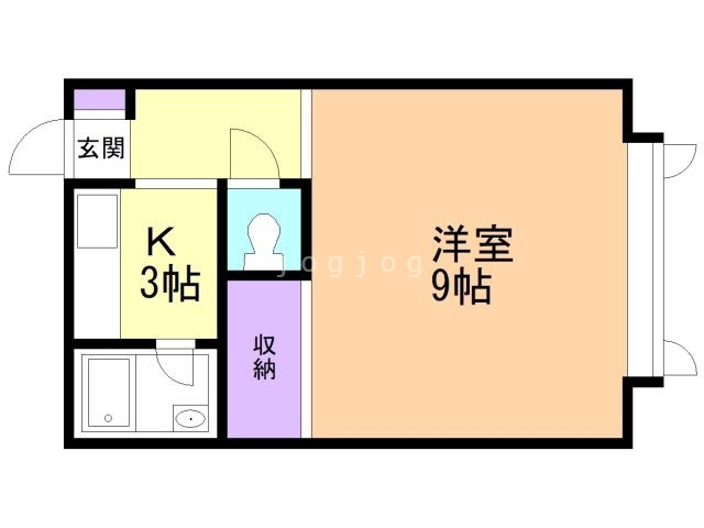 札幌市西区八軒二条西のアパートの間取り