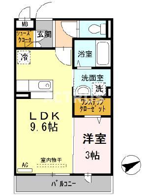 【大阪市阿倍野区長池町のアパートの間取り】