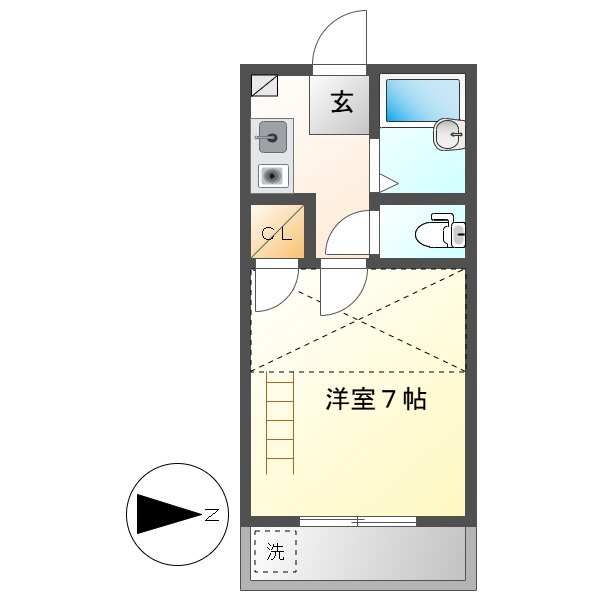 総社市総社のアパートの間取り