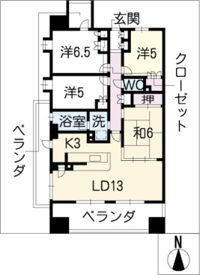 CASSIA旭丘(旧アーデン旭丘)の間取り