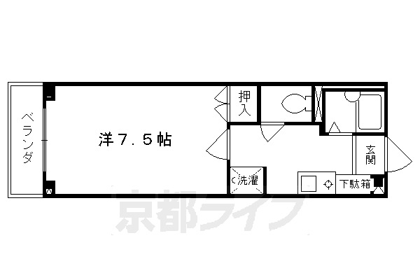 京都市下京区富永町のマンションの間取り