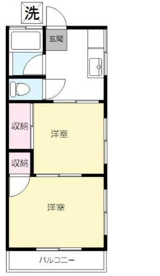 所沢市星の宮のアパートの間取り