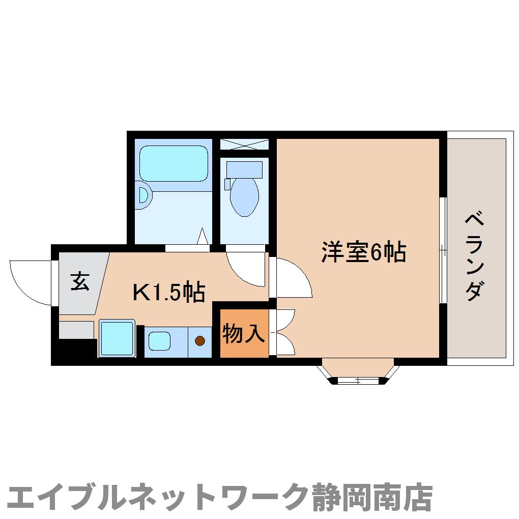 静岡市駿河区小鹿のマンションの間取り