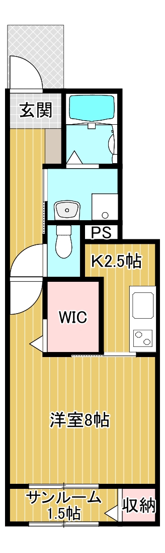 筑後市大字徳久のアパートの間取り