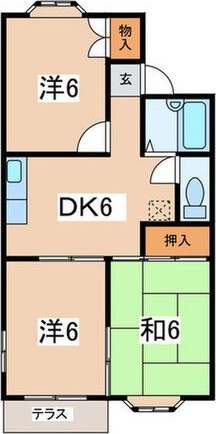 足柄上郡開成町中之名のアパートの間取り