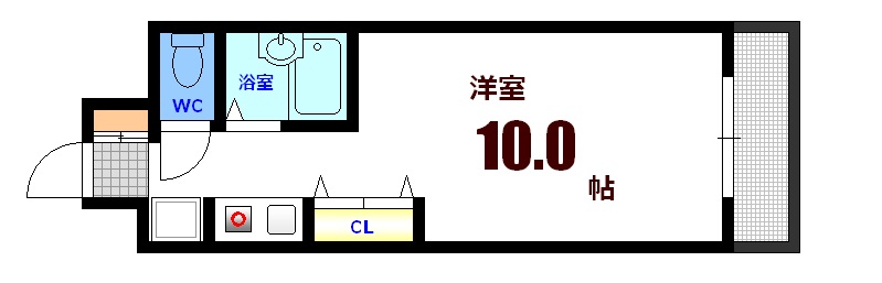 広島市中区広瀬北町のマンションの間取り