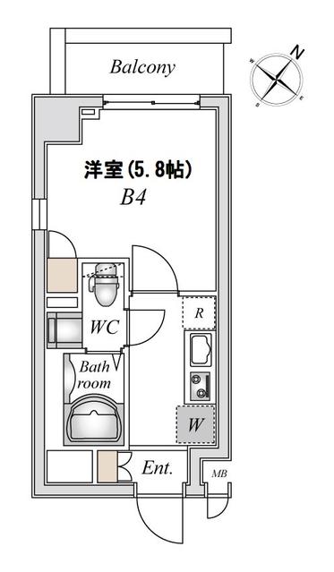 稲城市東長沼のマンションの間取り