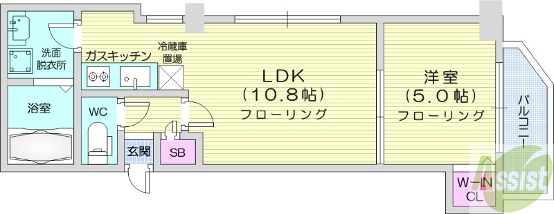 札幌市北区麻生町のマンションの間取り