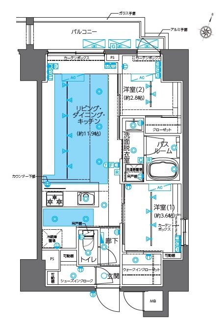 千代田区岩本町のマンションの間取り