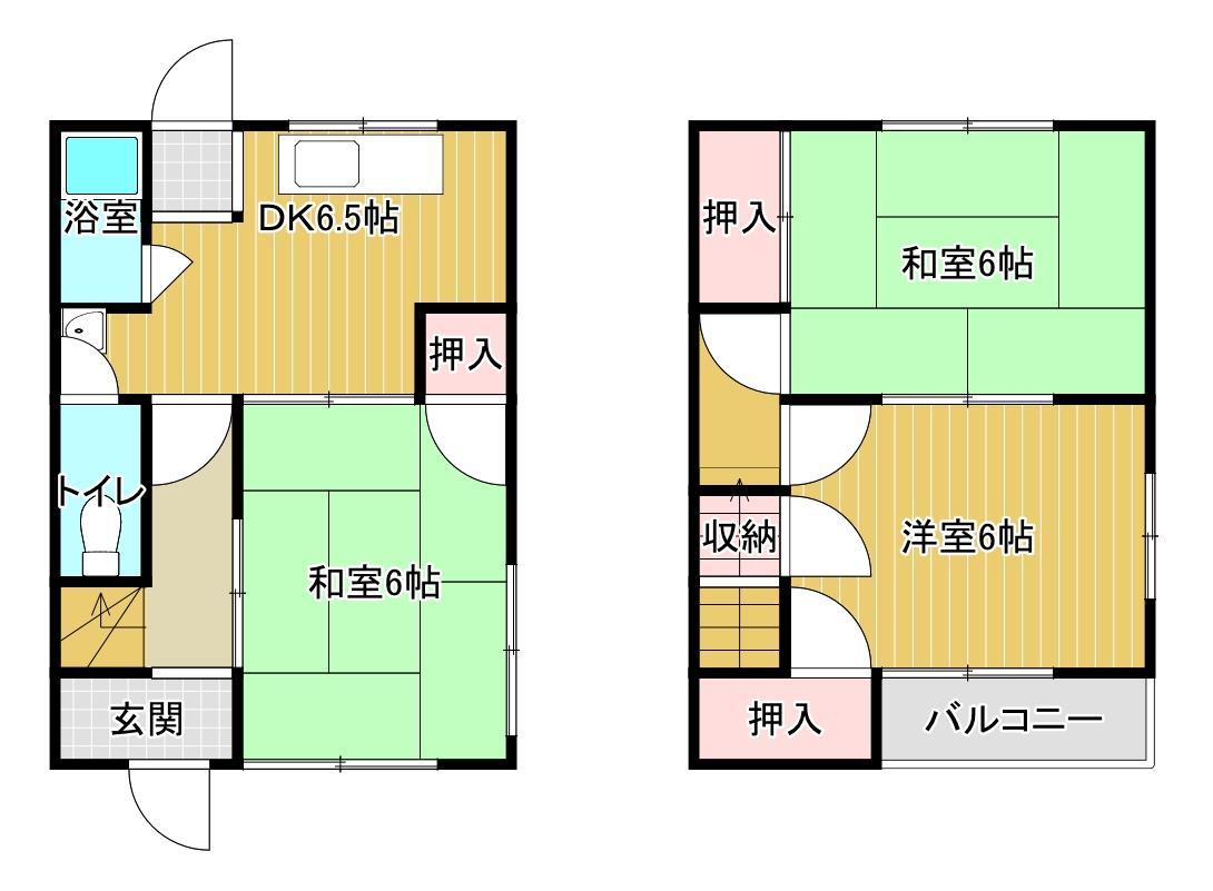 大浜貸家 東の間取り写真